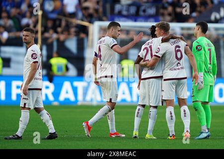 Bergamo, Italien. Mai 2024. Torinos Spieler am Ende des Fußballspiels der Serie A zwischen Atalanta und Turin im Gewiss-Stadion in Norditalien - Sonntag, den 26. Mai 2024. Sport - Fußball . (Foto: Spada/LaPresse) Credit: LaPresse/Alamy Live News Stockfoto