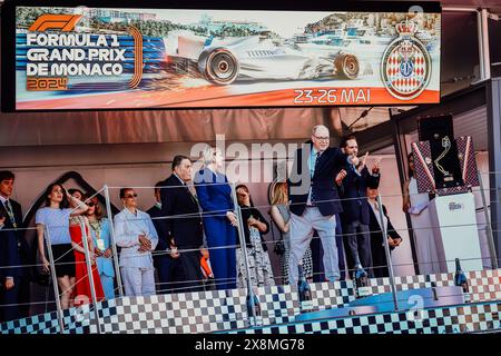 © SPORTPIXPRESS/MAXPPP, Monaco. Mai 2024. FORMEL 1 GRAND PRIX DE MONACO SAS Le Prince Albert II feiert den Sieg von leclerc (charles) - (ferrari) Credit: MAXPPP/Alamy Live News Stockfoto