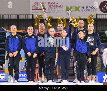 Florenz, Italien. Mai 2024. Team Civitavecchia italienischer Champion beim Kunstturnen - Serie A Final Six, Turnen in Florenz, Italien, 26. Mai 2024 Credit: Independent Photo Agency/Alamy Live News Stockfoto