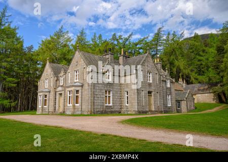 Glas-allt Shield Jagdhütte, Loch Muick, Balmoral Estate, Deeside, Aberdeenshire, Schottland, Großbritannien. Stockfoto