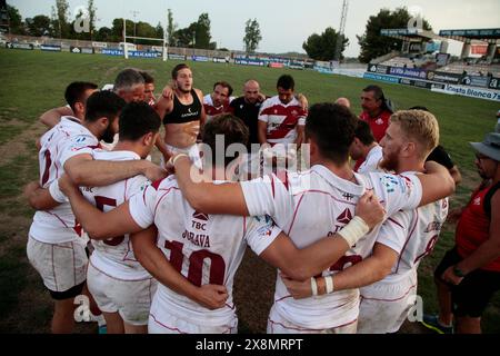 Villajoyosa, Spanien. Mai 2024. Das Rugby-Team aus Georgia gewann das 37. Costa Blanca Rugby Sevens Turnier am Sonntag, den 26. Mai 2024. Sport - Rugby. (Quelle: Alejandro van Schermbeek/Alamy Live News Stockfoto