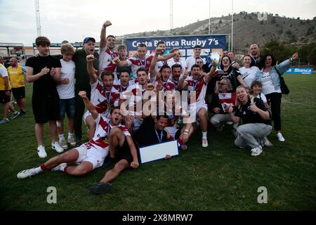 Villajoyosa, Spanien. Mai 2024. Das Rugby-Team aus Georgia gewann das 37. Costa Blanca Rugby Sevens Turnier am Sonntag, den 26. Mai 2024. Sport - Rugby. (Quelle: Alejandro van Schermbeek/Alamy Live News Stockfoto