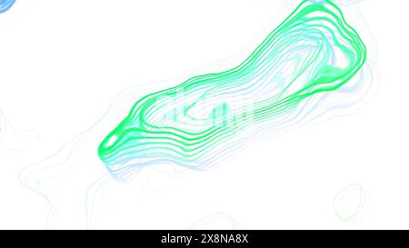 Abstrakte bunte Farbwirbel, fließende Kunst. Bewegung. Verwandelnde, ausgelegte Flecken fließen ineinander und verändern ihre Größe. Stockfoto