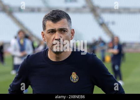 Mai 2024. Lissabon, Portugal. Portos Cheftrainer aus Portugal Sergio Conceicao feiert nach dem Sieg des portugiesischen Pokals, Porto gegen Sporting Credit: Alexandre de Sousa/Alamy Live News Stockfoto