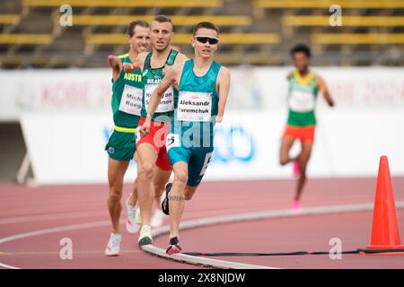 Kobe Japan. Mai 2024. Aleksandr Iaremchuk (NPA), 24. MAI 2024 - Leichtathletik: 1500 m T46-Finale der Männer im Kobe Universiade Memorial Stadium während der Kobe Leichtathletik-Weltmeisterschaft 2024 in Kobe Japan. Quelle: SportsPressJP/AFLO/Alamy Live News Stockfoto