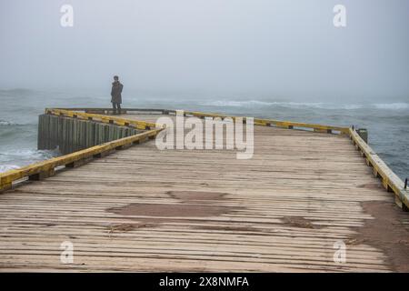 Pier im Basin Head Provincial Park in Kingsboro, Prince Edward Island, Kanada Stockfoto