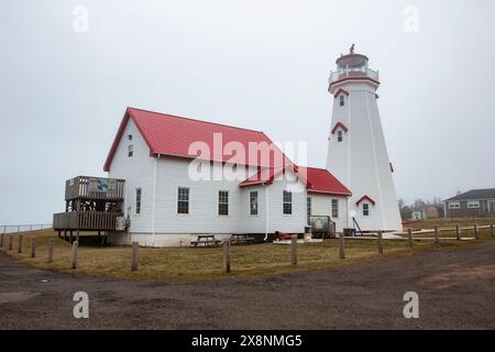 East Point Lighthouse, bekannt als „Canada’s Confederation Lighthouse“ in Prince Edward Island, Kanada Stockfoto