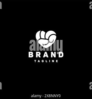 Die verspielten Handgriffe in Schwarz und weiß bilden ein Herzsymbol-Design. Handgriffe bilden ein Herzsymbol. Stock Vektor