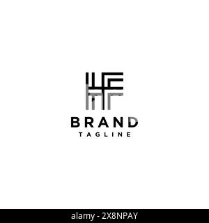 Initialen der Buchstaben H und F Logo Design mit einer einfachen Umrisse. Initialen Zeile HF-Logo Design. Stock Vektor