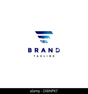 Drei Zeilen bilden die Initialen des Buchstabens F mit dem Eindruck von Faster. Dreizeiliges F-Logo-Design mit Anfangsbuchstaben. Stock Vektor