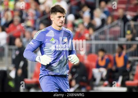 Toronto, Kanada. Mai 2024. Roman Celentano of Cincinnati wurde während des Spiels zwischen Toronto FC und FC Cincinnati im BMO Field gesehen. Endpunktzahl: Toronto 3:4 Cincinnati. (Foto von Angel Marchini/SOPA Images/SIPA USA) Credit: SIPA USA/Alamy Live News Stockfoto