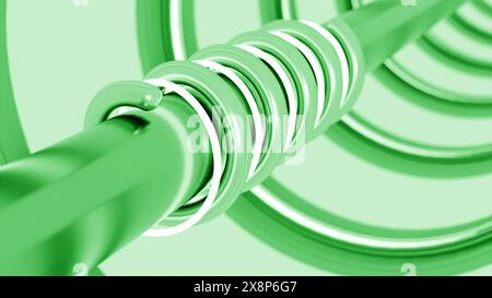 Abstrakter Alien-Tunnel mit Metallrohren. Design. Details zu extraterrestrischen Maschinen. Stockfoto