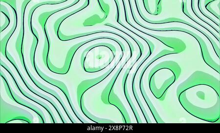 Hintergrund abstrakter Gradientenwellen. Design. Grüntöne von sich verändernden Kurven. Stockfoto