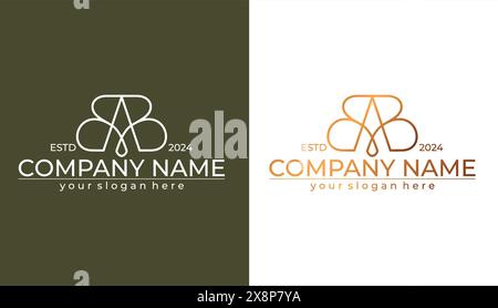 Letter ab Logodesign Letter ab Luxury. Vorlagenelemente für Letter-Logo. Persönliches Monogramm. Stock Vektor