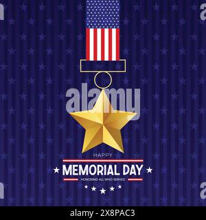 USA Memorial Day Erinnerung und Ehre Feier Vektor Elemente Hintergrund Stock Vektor