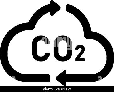 Illustration des Vektorsymbols mit ökologischem Thema (CO2-neutral) Stock Vektor