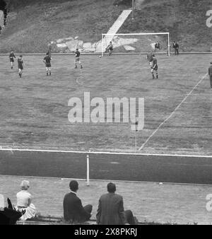 Die sowjetische Fußballnationalmannschaft trainiert im Juni 1958 in Hindås, Schweden. FIFA Fussball-Weltmeisterschaft 1958, Schweden. Foto: Kamerareportage/TT-Code 2524 Stockfoto