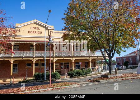 Das Heritage Hotel Dorrigo, Motelzimmer und Gastronomiebetrieb, Architektur und Kulturerbe der 1920er Jahre, Dorrigo Stadtzentrum, NSW, Australien Stockfoto