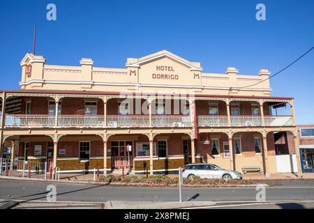 Das Heritage Hotel Dorrigo, Motelzimmer und Gastronomiebetrieb, Architektur und Kulturerbe der 1920er Jahre, Dorrigo Stadtzentrum, NSW, Australien Stockfoto