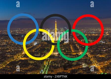 olympische Sommerspiele 2024 in Paris Konzept Stockfoto