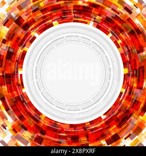 Eine kreisförmige Form mit weißem Zentrum vor abstraktem Hintergrund, die einen optisch eindrucksvollen Kontrast erzeugt. Stock Vektor