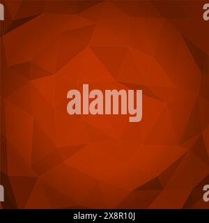 Ein leuchtend roter Hintergrund mit einem polygonalen Mosaikmuster, das verschiedene Orangetöne in einem kristallklaren geometrischen Layout zeigt, das an erinnert Stock Vektor