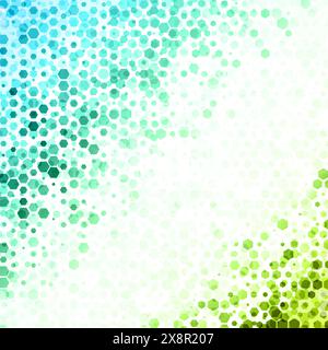 Ein lebendiges sechseckiges Muster in verschiedenen Farben, einschließlich Blau, Grün und Gelb, auf einem sauberen weißen Hintergrund. Stock Vektor