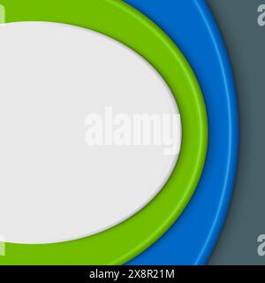 Ein abstrakter Hintergrund mit einem grünen und blauen Kreis mit einer weißen Mitte. Stock Vektor