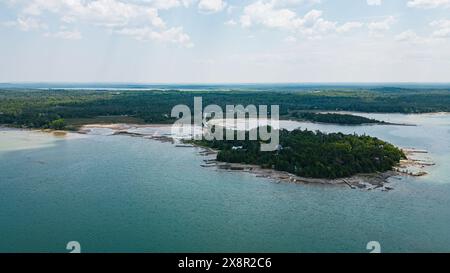 Küstenlandschaft mit Sandstränden Stockfoto