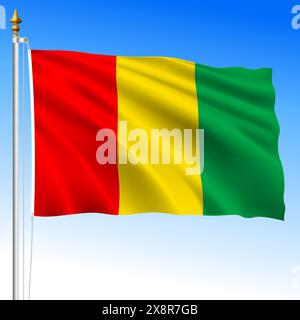 Guinea, offizielle nationale Flagge, afrikanisches Land, Vektor-Illustration Stock Vektor