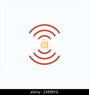 WiFi-Symbol und Sperrsymbol. Das drahtlose Internet-Signal wurde blockiert. WLAN-Signalfehler. Symbol für fehlgeschlag. WiFi. Das drahtlose Internet-Signal wurde getrennt. Vektor Stock Vektor