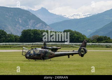 GAP Tallard Airshow, Frankreich, 26. Mai 2024. Die Aérospatiale Gazelle am Flughafen Gap – Tallard Stockfoto