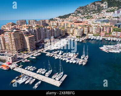 Monte Carlo, Marina von Monaco at, Port de Fontvieille, Südfrankreich Stockfoto