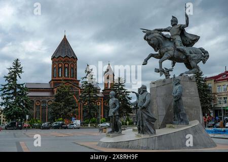 Gyumri, Armenien - 25. Mai 2024: Die Heilige Erlöserkirche befindet sich auf dem Vartanants-Platz im Zentrum von Gyumri, Armenien. Stockfoto