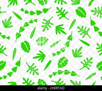 Sommerblätter, nahtloser Vektorhintergrund. Blatt, Pflanze, Natur, Laub und Flora, Muster, Vektordesign und -Illustration Stock Vektor