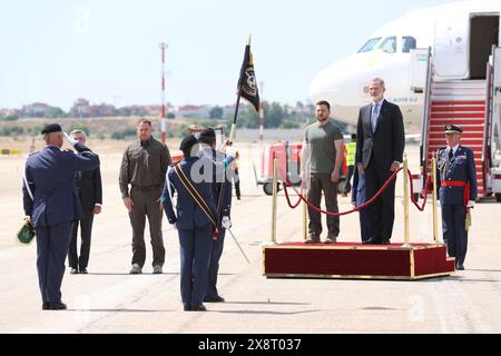 Madrid, Spanien. Mai 2024. Der spanische König Felipe VI. Empfängt den ukrainischen Präsidenten Wolodymyr Zelenski am Montag, den 27. Mai 2024 in Madrid. Credit: CORDON PRESS/Alamy Live News Credit: CORDON PRESS/Alamy Live News Stockfoto