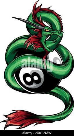 Zeichnung eines bunten Drachen-Vektordesigns Stock Vektor