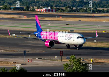 Airbus A321 NEO-Flugzeug der Billigfluggesellschaft Wizz Air Stockfoto