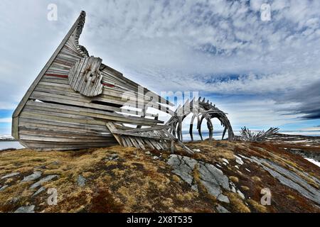 Norwegen, Vardo, Holzdenkmal Stockfoto