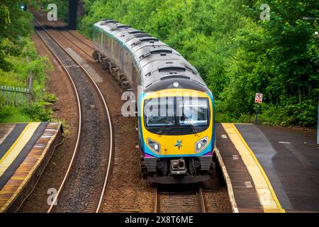 Der Trans Pennine Express-Zug fährt nach Cleethorpes. Klasse 185. Stockfoto