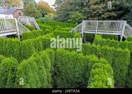 Das Labyrinth in Speke Hall, einem Holzrahmenhaus im Tudor-Herrenhaus in Speke, Liverpool, England, Großbritannien Stockfoto