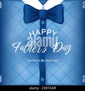 Frohe Vatertag. Papa Urlaub. Männerhemd mit Krawatte. Familienfeier. Daddy Party. Anzug für Herren. Herren Flyer Dekoration mit abstrakter Eleganz Stock Vektor