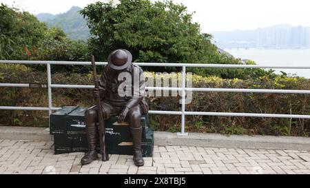 Hongkong 2. April 2024: Das Ausstellungsstück im Hong Kong Museum of Coastal Defense. Es wird später umbenannt und in Hong Kong Museum geändert Stockfoto