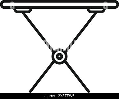 Schwarzes Symbol eines Bügelbretts auf weißem Hintergrund, das Haushaltsarbeiten darstellt Stock Vektor