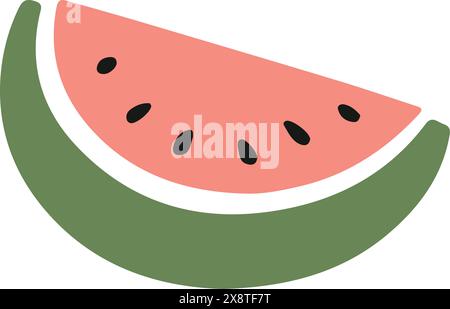Flache Wassermelone Sommer Illustration isoliert Stock Vektor