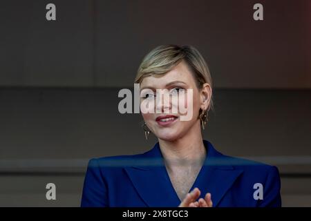 Monte Carlo, Monaco, 27. Mai 2024, Charlene, Prinzessin von Monaco, Prinzessin von Monaco am Wettkampftag, 8. Runde der Formel-1-Meisterschaft 2024. Quelle: Michael Potts/Alamy Live News Stockfoto