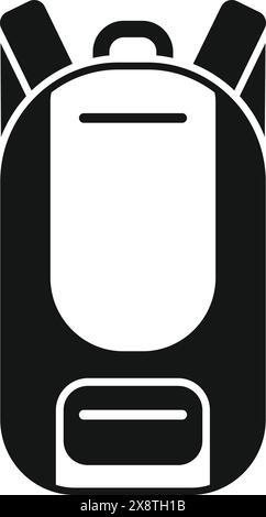 Schwarze Rucksack-Symbol-Vektor-Illustration für Schule, Reise, Wandern und Geschäft. Einfaches, stilvolles und modernes Design. Perfekt für Web, Mode und Abenteuer Stock Vektor