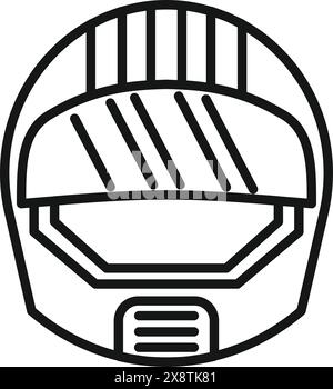 Schwarz-weiße Vektorgrafik eines Motorrennhelms, geeignet für Symbole und Logos Stock Vektor