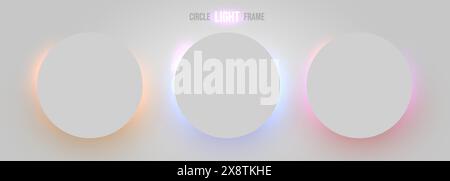 Farbenfrohe Neonlichterfassung. Futuristick oder magischer Stil. Vektorabbildung Stock Vektor