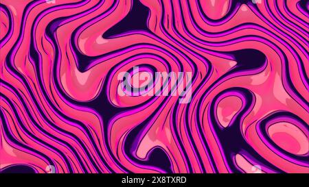 Abstrakter welliger lila oder rosafarbener Hintergrund. Design. Leuchtende ovale Formen und Linien. Stockfoto